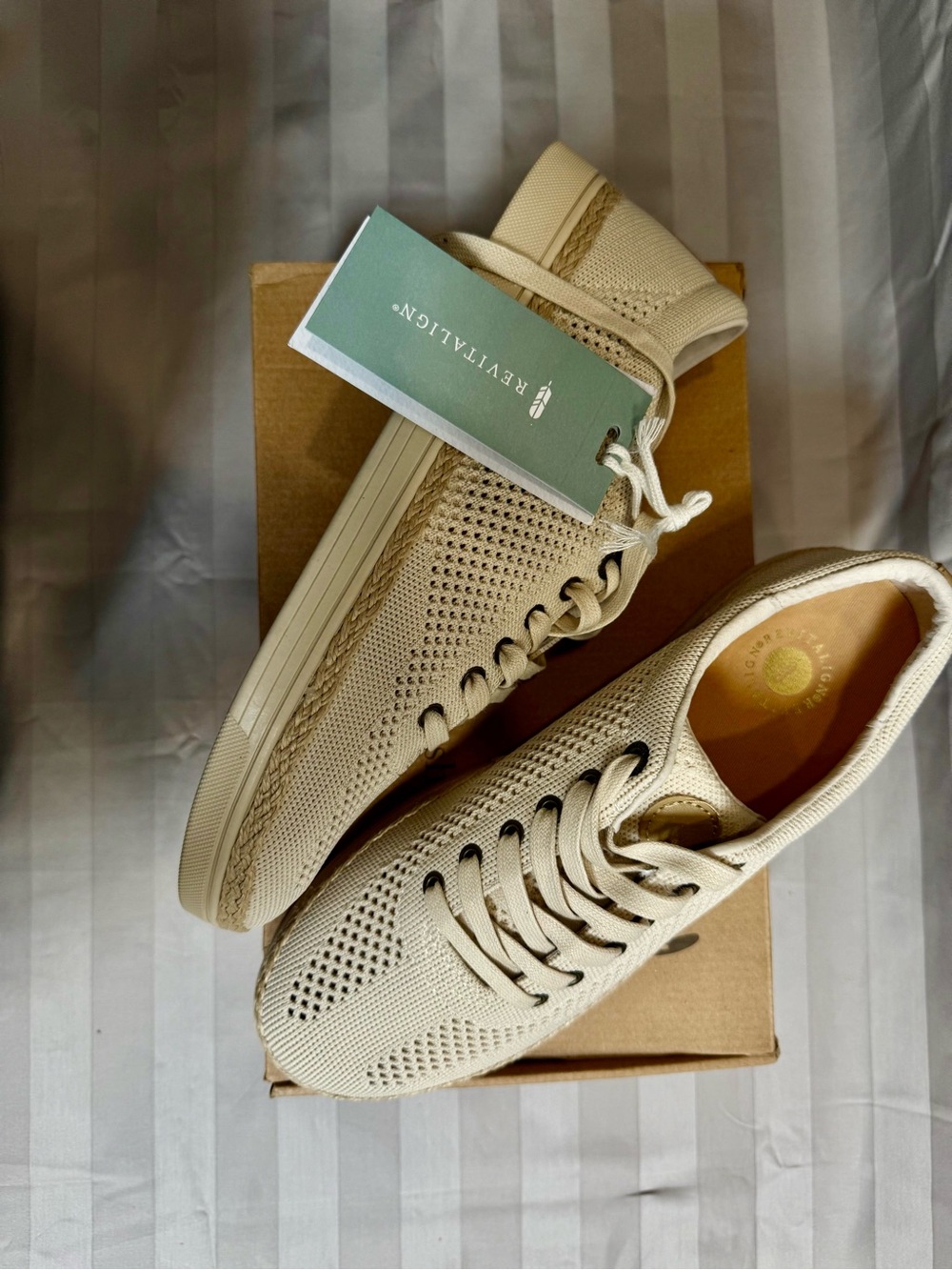 REVITALIGN Macey Women’s Knit Sneakers — Cream